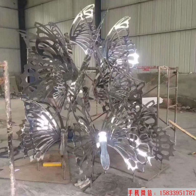 不锈钢蝴蝶雕塑，拉丝蝴蝶雕塑